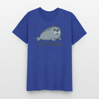T-Shirt Pixelrobbe - Royalblau
