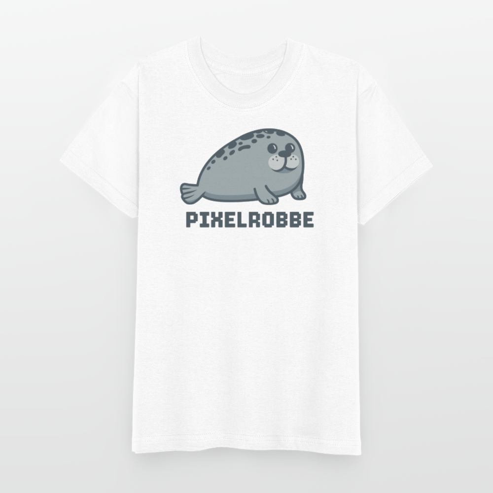 T-Shirt Pixelrobbe - Weiß