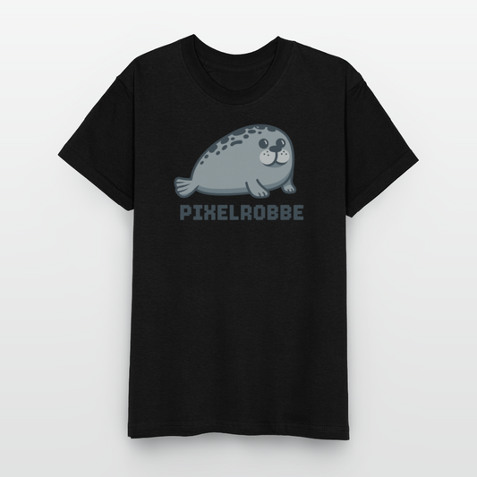 T-Shirt Pixelrobbe - Schwarz